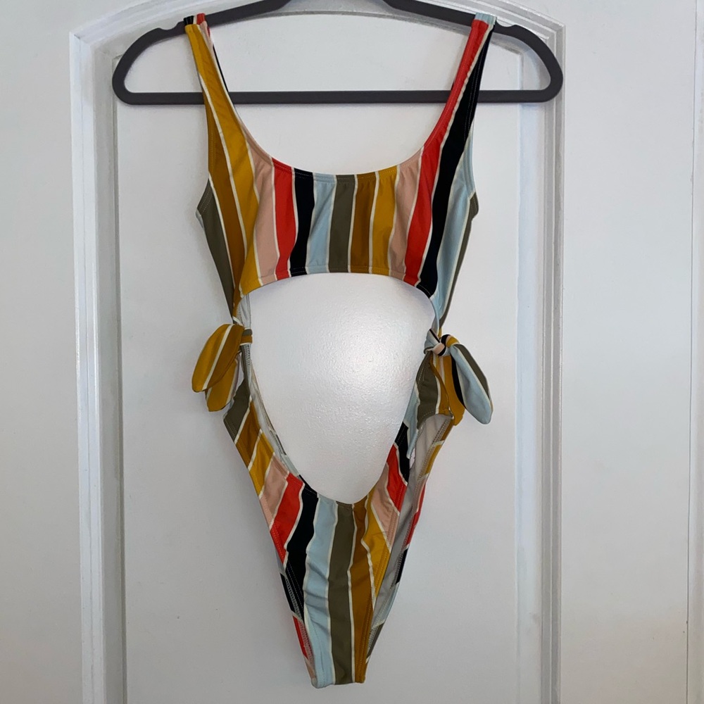 billabong retro striped one-piece swimsuit
